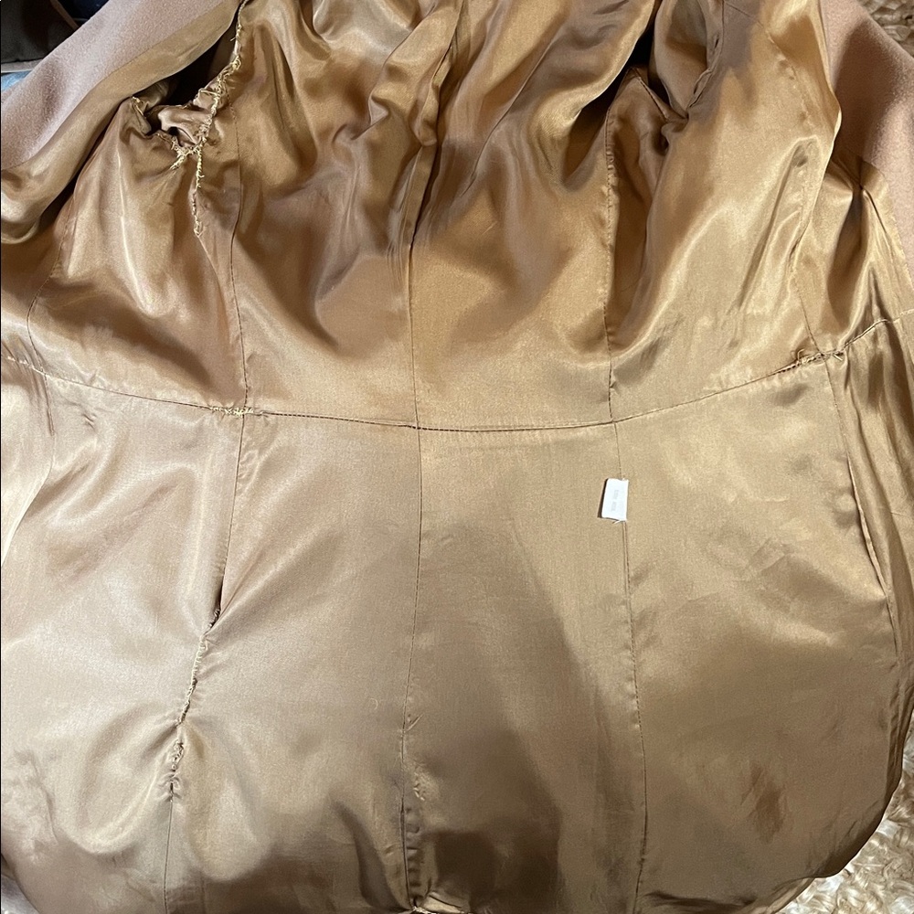 Vintage Chaiken Wool Tan/Camel Maxi Modern Classic Style Coat Size 2 - Picture 10 of 17